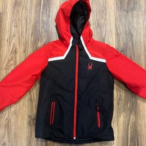 Spyder Boys Leader Ski Jacket Size Youth M - 10k Waterproof Insulated Blue/Black